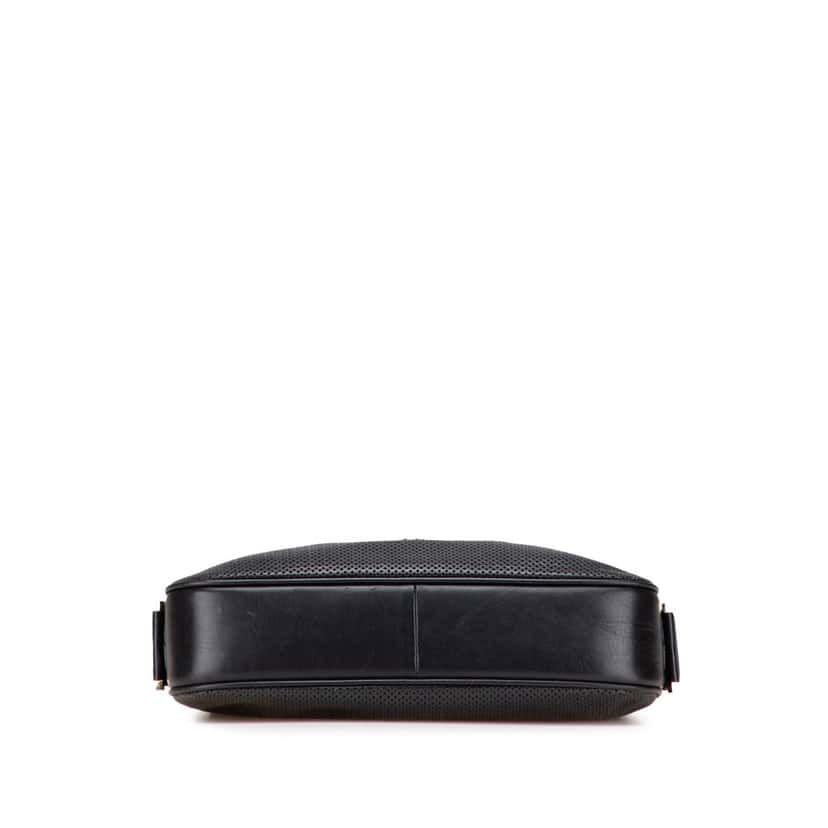 Gucci Perforated Calfskin Jackie Shoulder Bag Black Leather Good condition - Inside View