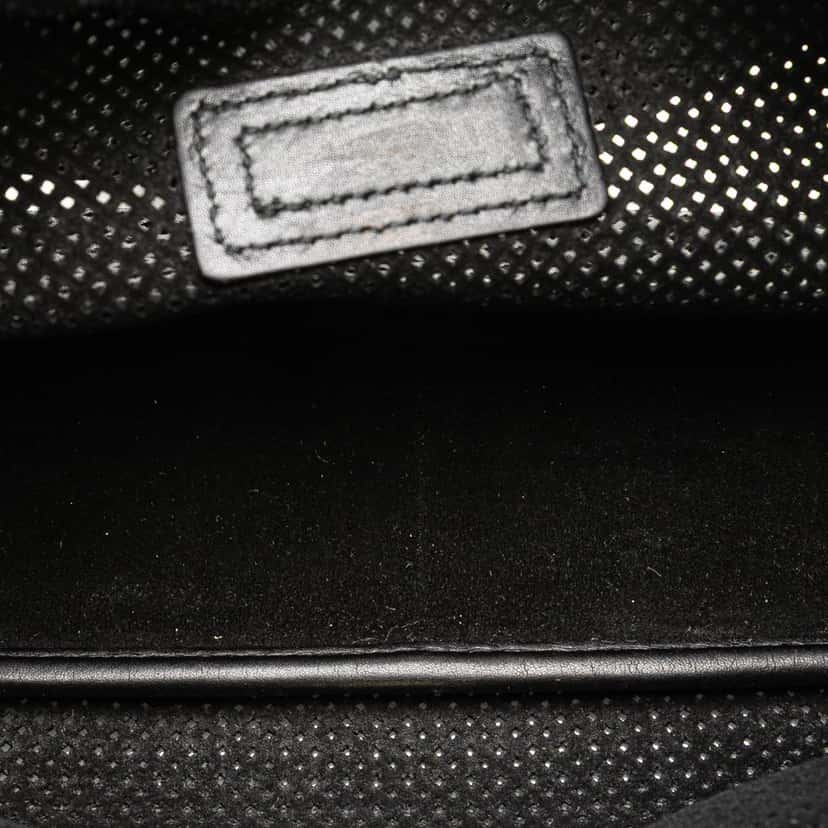 Gucci Perforated Calfskin Jackie Shoulder Bag Black Leather Good condition - Model View