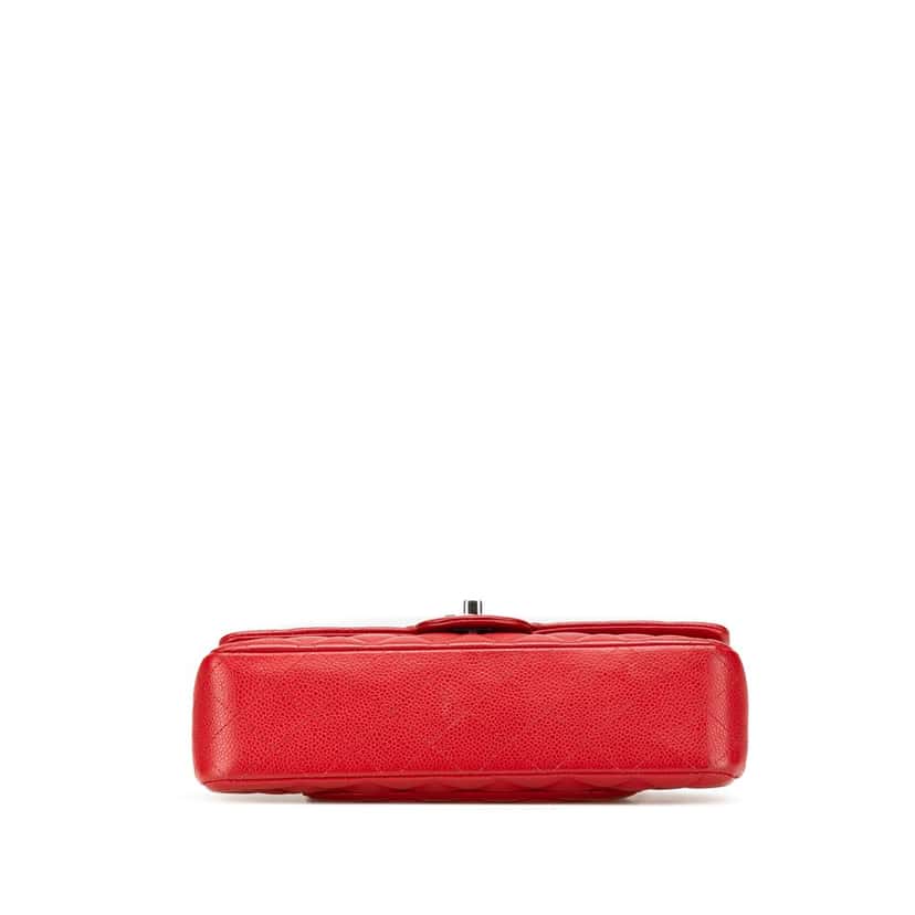 Chanel Medium Classic Caviar Double Flap Red Leather Good condition - Inside View