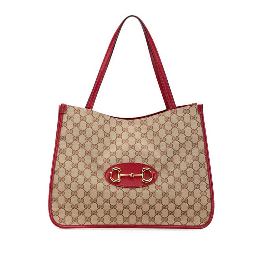 Gucci GG Canvas Horsebit 1955 Tote Brown Canvas Good condition - Front View