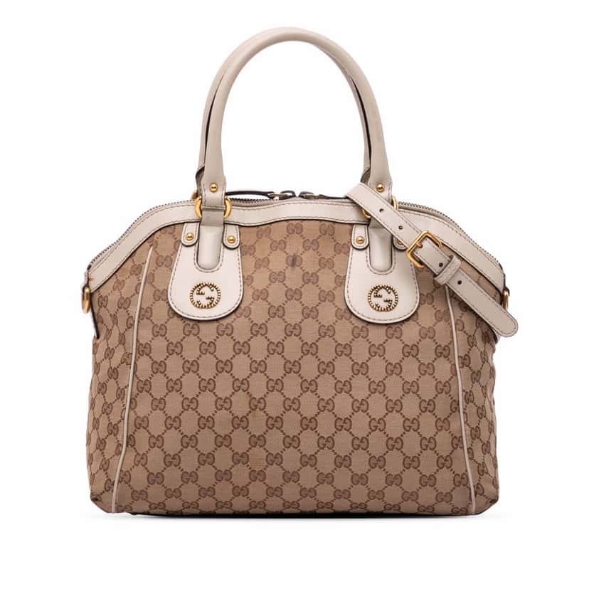 Gucci GG Canvas Scarlett Satchel Brown Canvas Fair condition - Front View