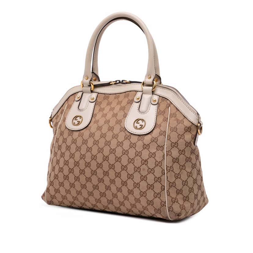 Gucci GG Canvas Scarlett Satchel Brown Canvas Fair condition - Back View
