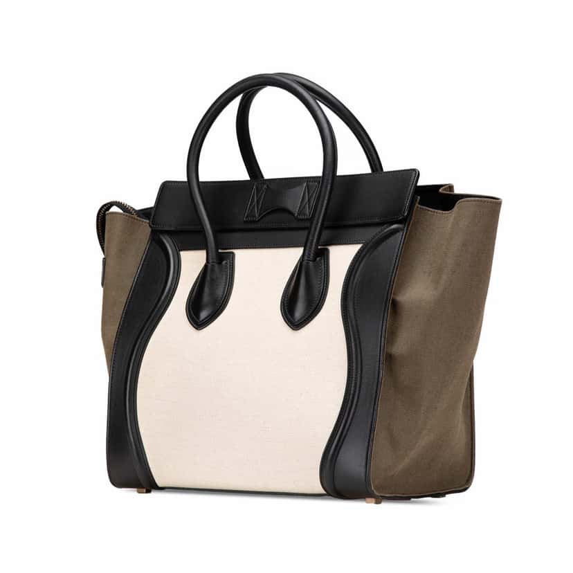 Celine Mini Canvas Tricolor Luggage Tote White Canvas Good condition - Back View