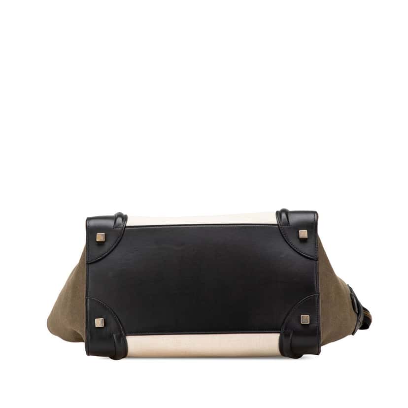 Celine Mini Canvas Tricolor Luggage Tote White Canvas Good condition - Inside View
