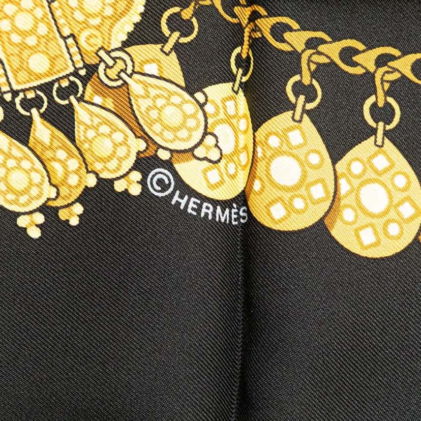 Hermès Kosmima Silk Scarf Black Silk Good condition - Inside View