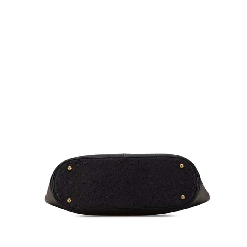Chanel Caviar Tortoise Top Handle Tote Black Leather Good condition - Inside View