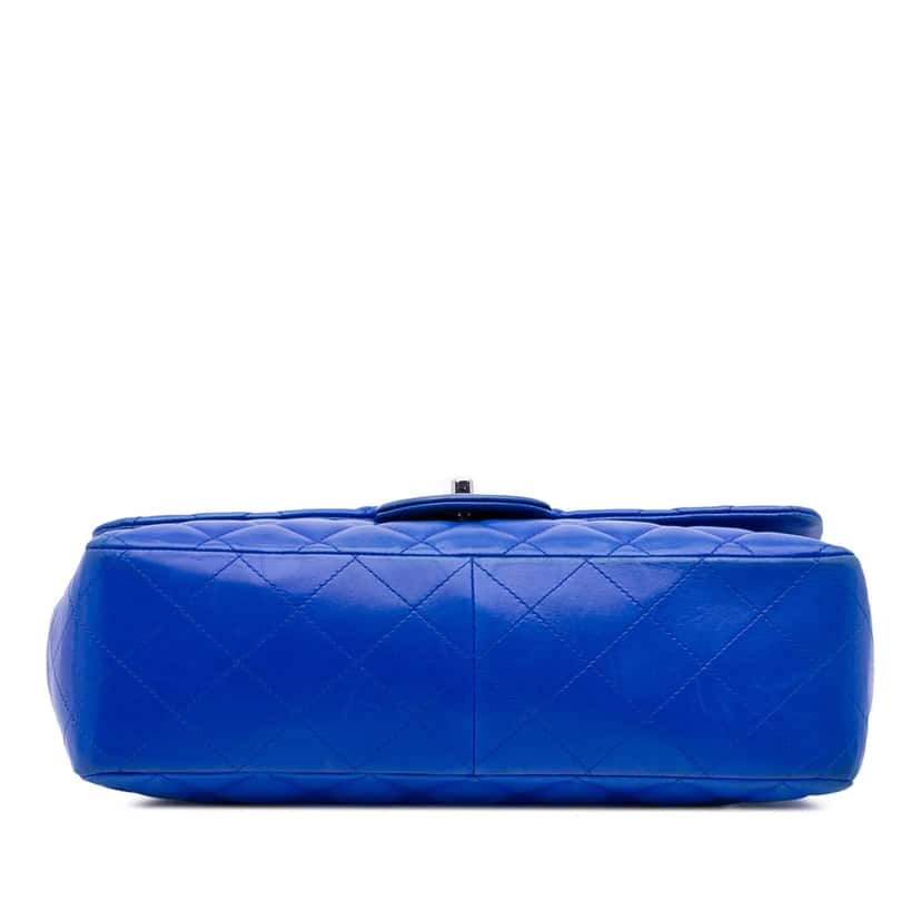 Chanel Jumbo Classic Lambskin Single Flap Blue Leather Good condition - Inside View