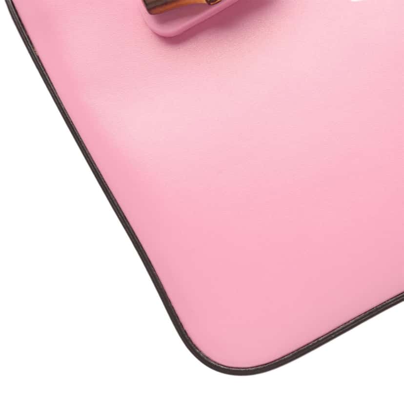 Gucci Mini Calfskin Bamboo Top Handle Bag Pink Leather Good condition - Box View