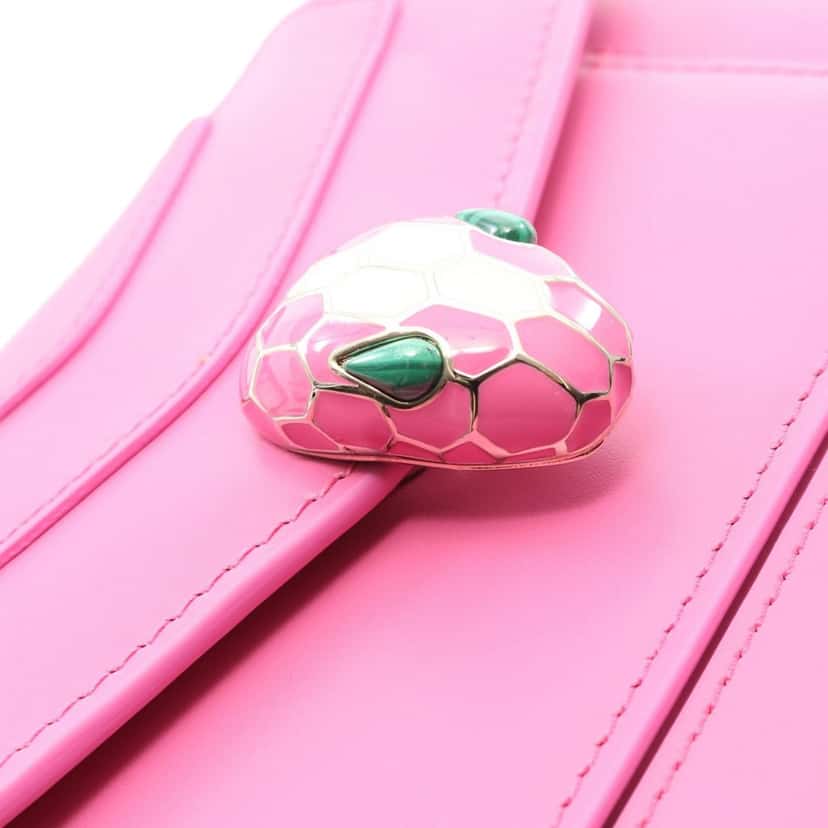 Bvlgari Calfskin Serpenti Forever Crossbody Pink Leather Good condition - Box View