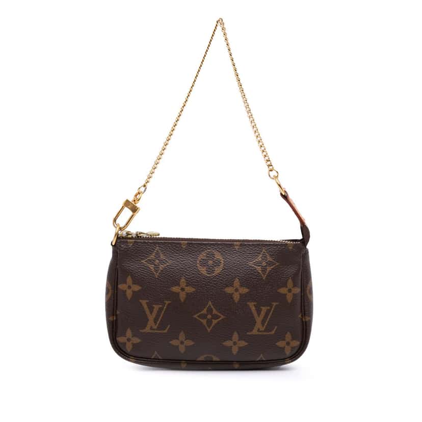 Louis Vuitton Monogram Mini Pochette Accessoires Brown Canvas Fair condition - Front View