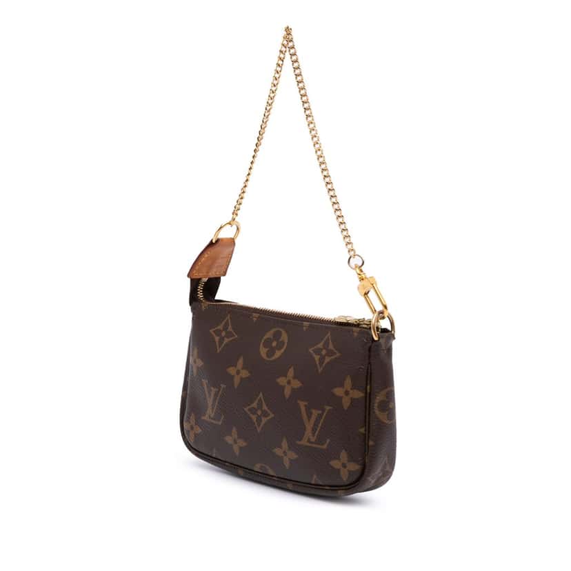 Louis Vuitton Monogram Mini Pochette Accessoires Brown Canvas Fair condition - Back View