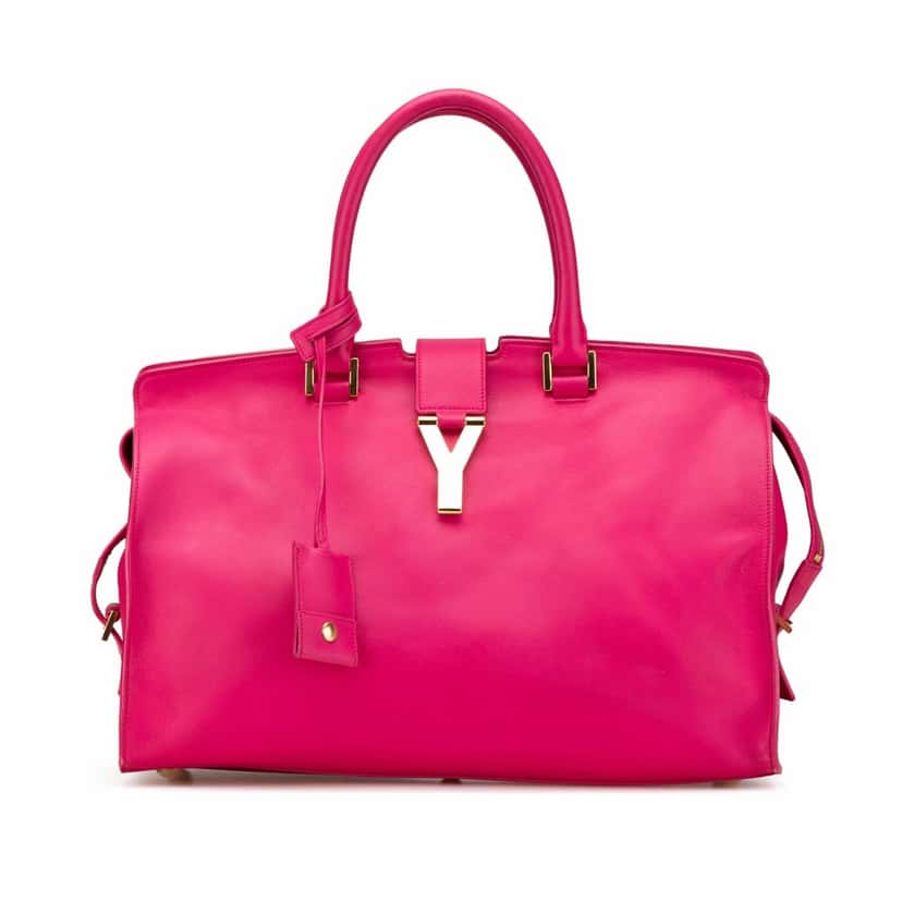 Saint Laurent Small Calfskin Cabas Chyc Satchel Pink Leather Good condition - Front View