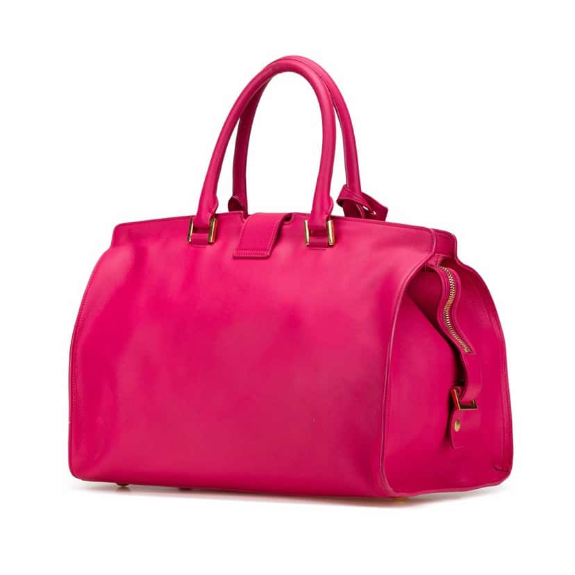 Saint Laurent Small Calfskin Cabas Chyc Satchel Pink Leather Good condition - Back View