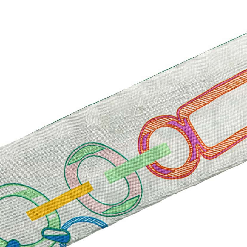 Hermès Do Re Boucles Twilly Scarf Green Silk Good condition - Box View