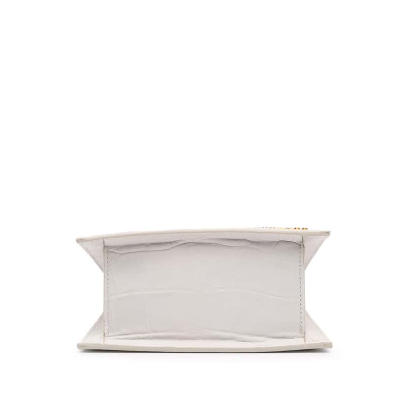 Jacquemus Croc Embossed Calfskin Le Chiquito Moyen White Leather Good condition - Inside View