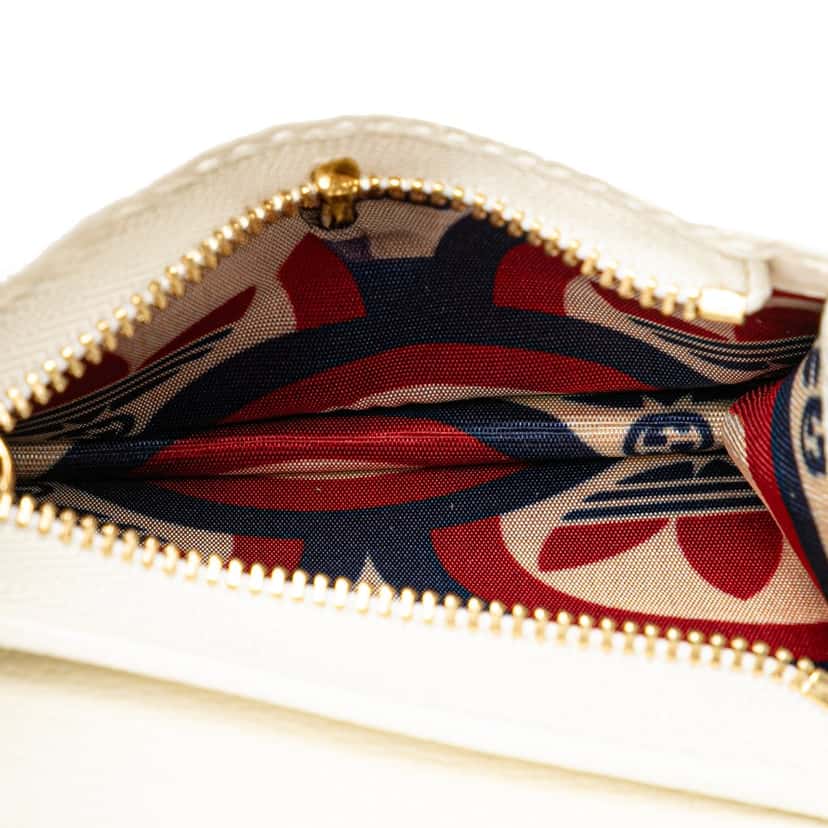 Gucci Adidas Leather Horsebit Wallet on Strap White Leather Good condition - Model View