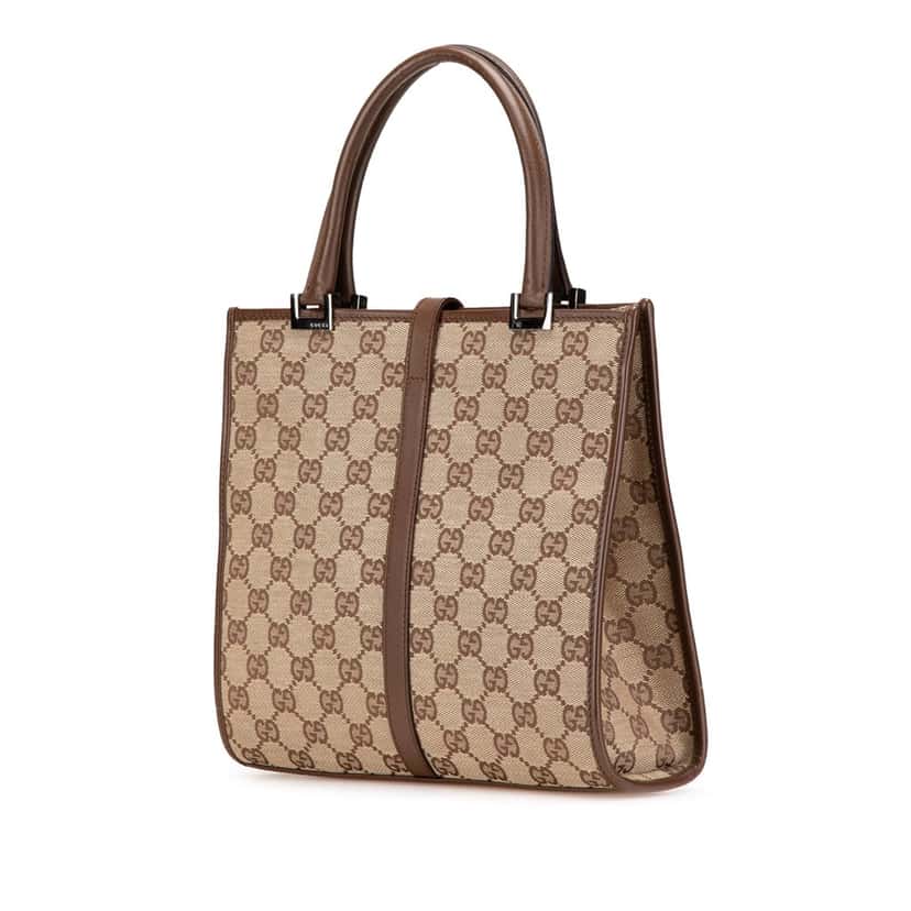 Gucci GG Canvas Jackie Handbag Brown Canvas Good condition - Back View