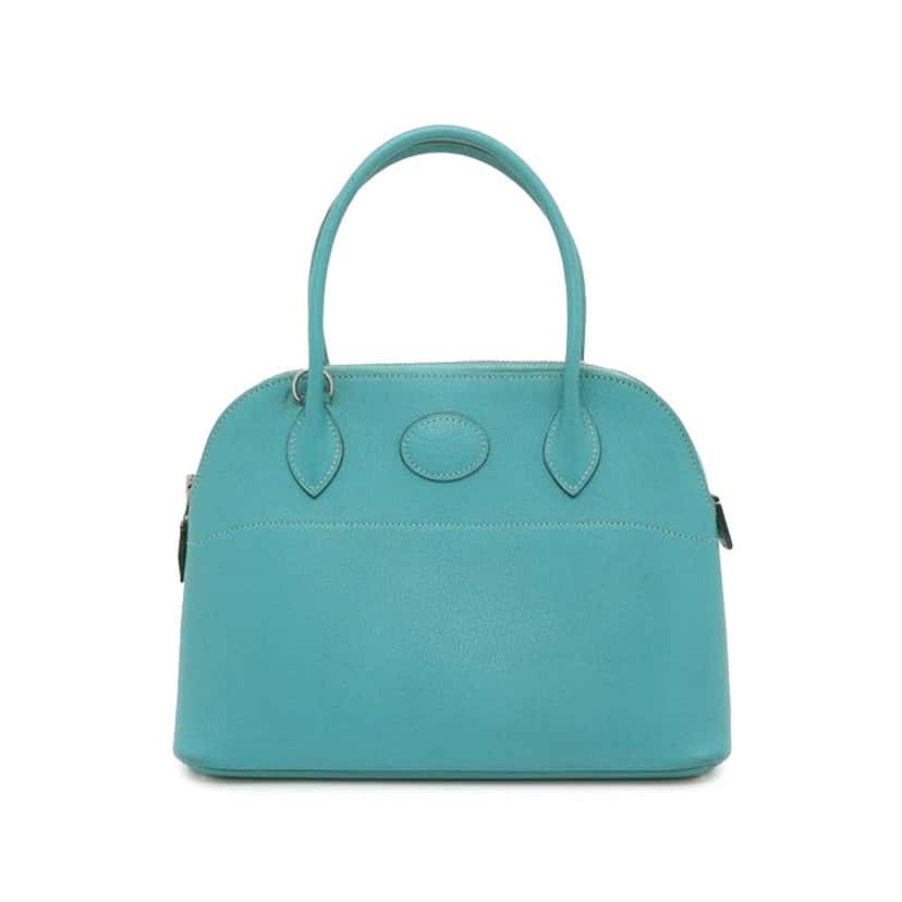 Hermès Chevre Mysore Bolide 27 Blue Leather Good condition - Front View