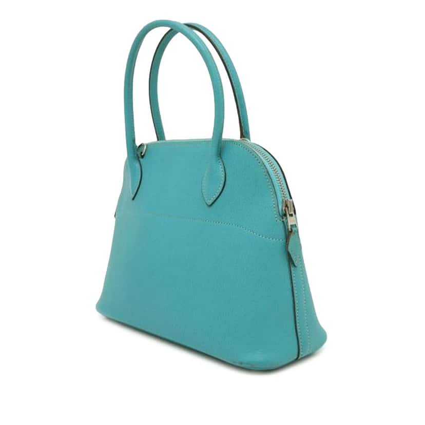 Hermès Chevre Mysore Bolide 27 Blue Leather Good condition - Back View