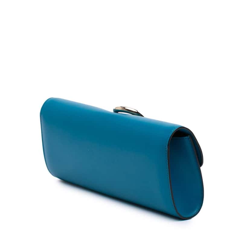 Hermès Tadelakt Egee Clutch Blue Leather Good condition - Back View