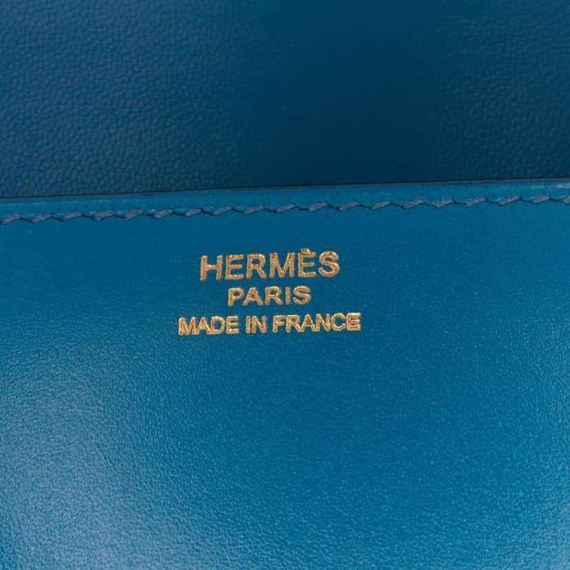Hermès Tadelakt Egee Clutch Blue Leather Good condition - Box View