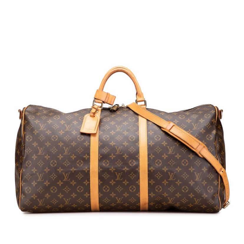 Louis Vuitton Monogram Keepall Bandouliere 60 Brown Canvas Good condition - Front View