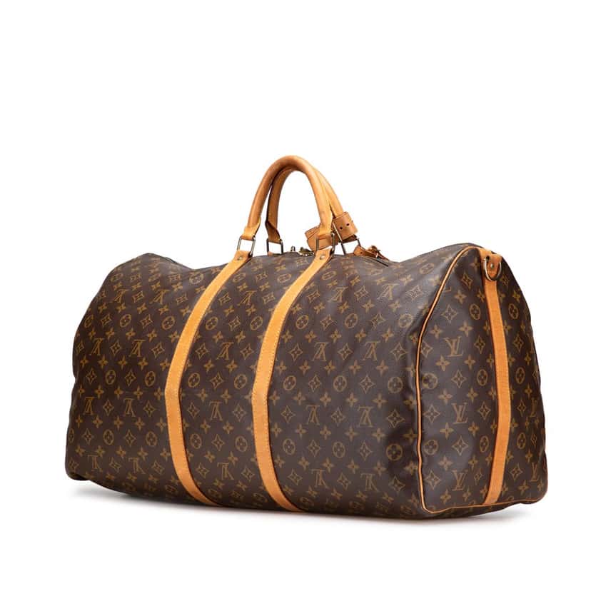 Louis Vuitton Monogram Keepall Bandouliere 60 Brown Canvas Good condition - Back View