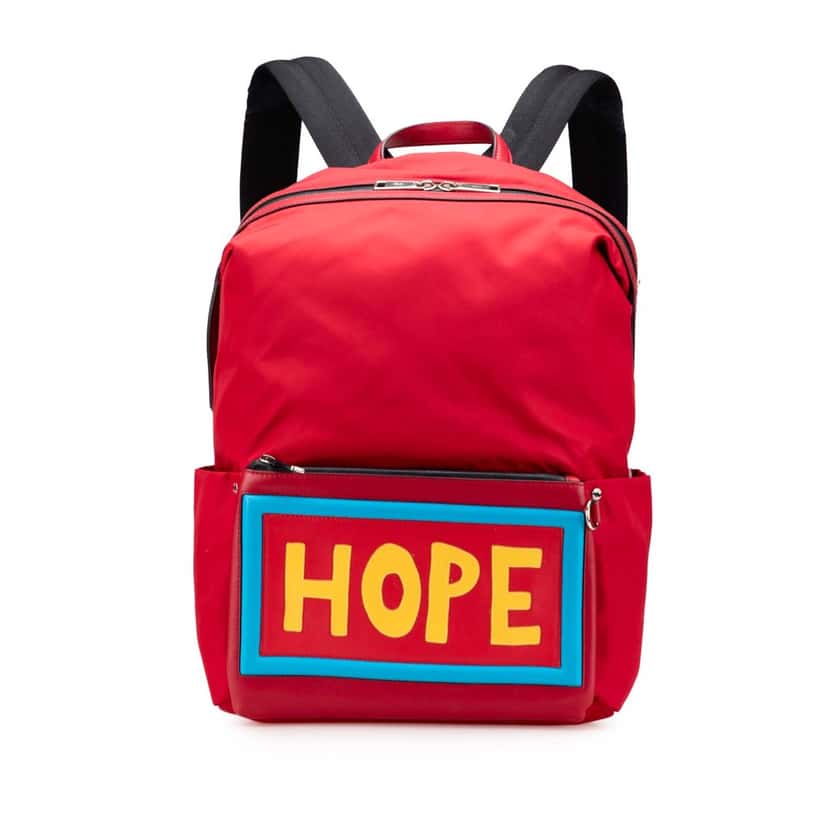 Fendi Nylon Vocabulary Hope Backpack Red Good condition - Front View
