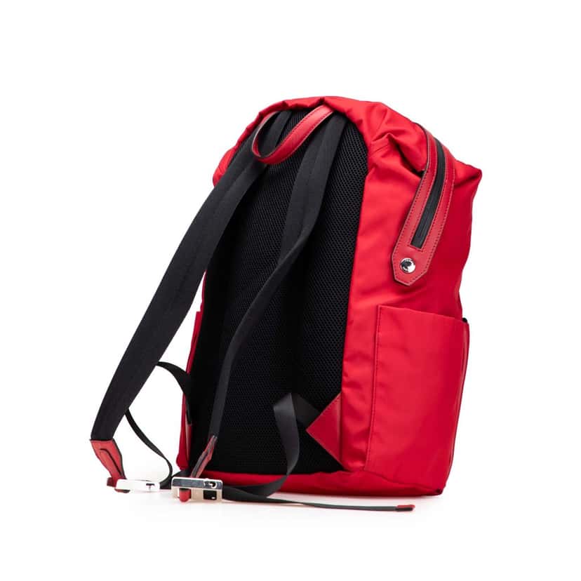 Fendi Nylon Vocabulary Hope Backpack Red Good condition - Back View