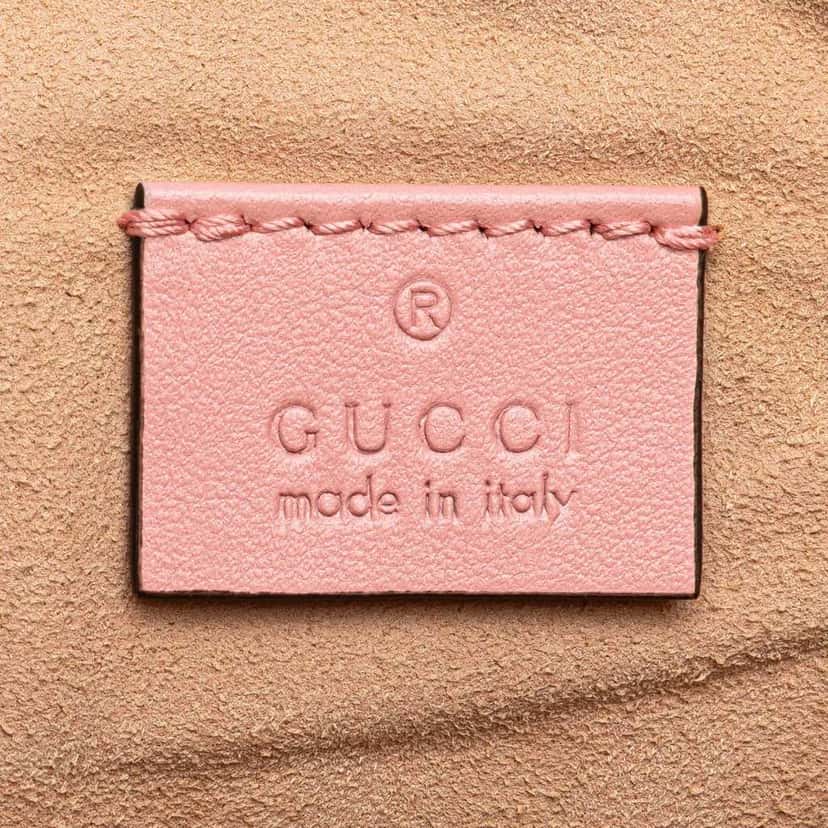 Gucci GG Marmont Matelasse Leather Clutch Pink Leather Good condition - Box View