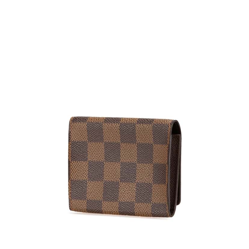 Louis Vuitton Damier Ebene Business Card Holder Brown Canvas Good condition - Back View