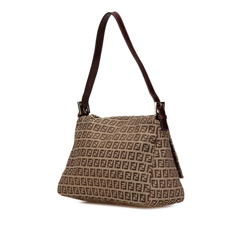 Fendi Zucchino Canvas Mamma Forever Brown Canvas Good condition - Back View