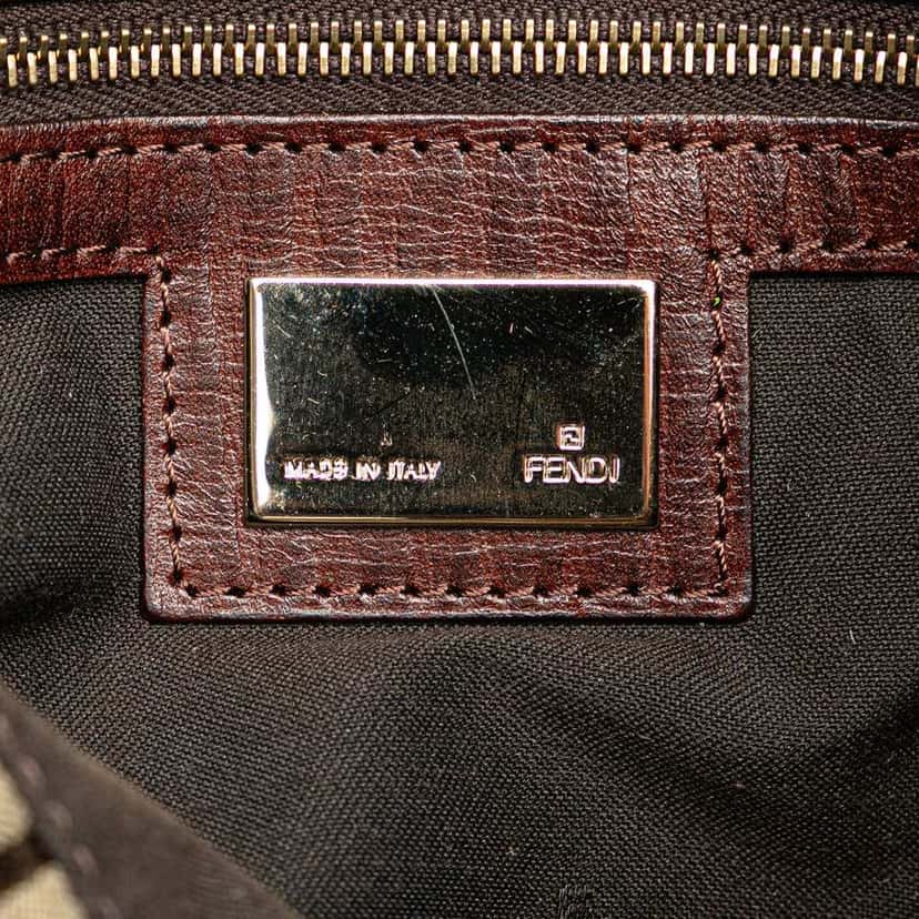 Fendi Zucchino Canvas Mamma Forever Brown Canvas Good condition - Box View