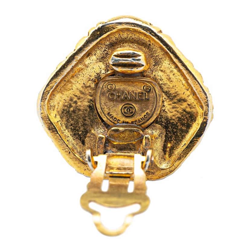 Chanel Gold Plated Clip On Earrings Gold Metal Good condition - Inside View