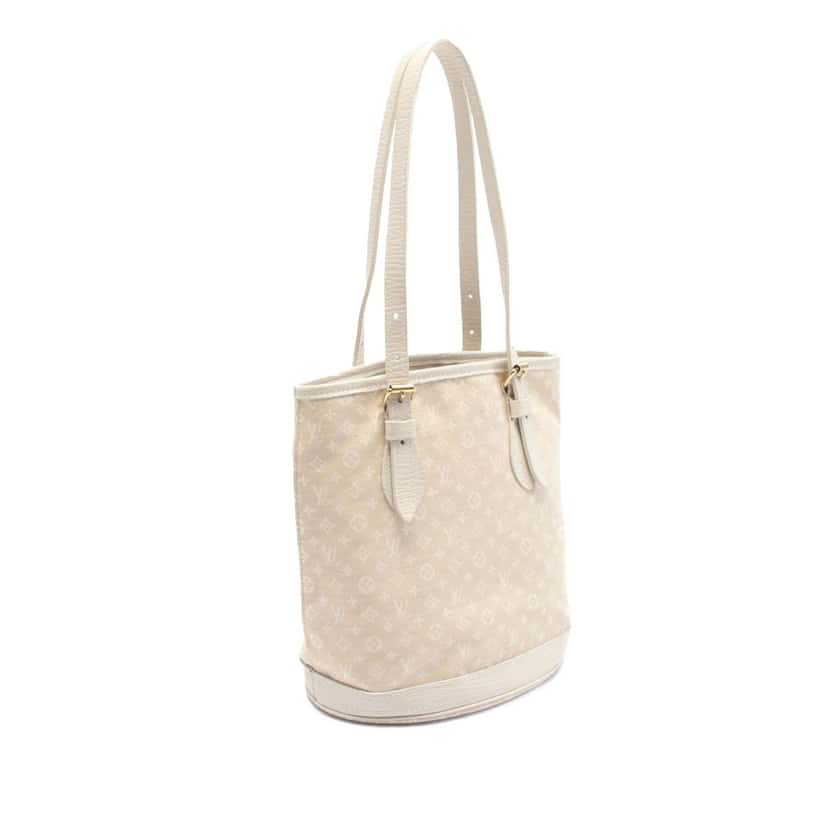 Louis Vuitton Monogram Mini Lin Bucket PM Brown Canvas Good condition - Back View