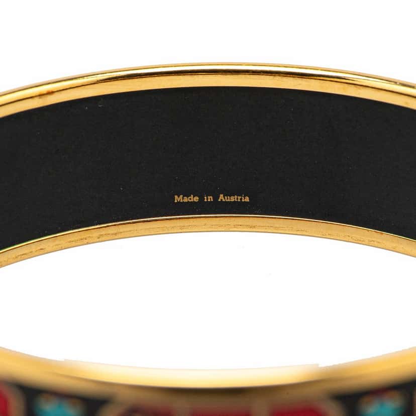 Hermès Wide Horse Enamel Bangle 65 Black Good condition - Box View
