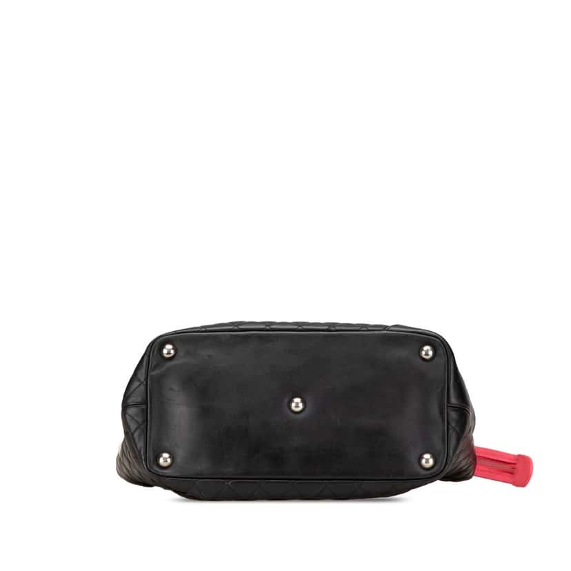 Chanel Large Lambskin Cambon Ligne Tote Black Leather Fair condition - Inside View