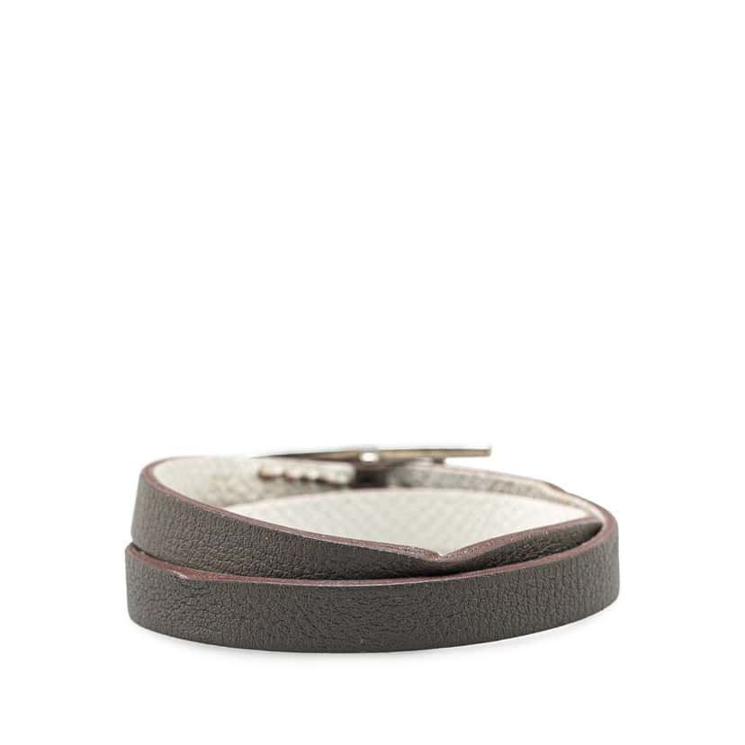 Hermès Epsom Behapi Double Tour Bracelet XS Grey Leather Good condition - Inside View