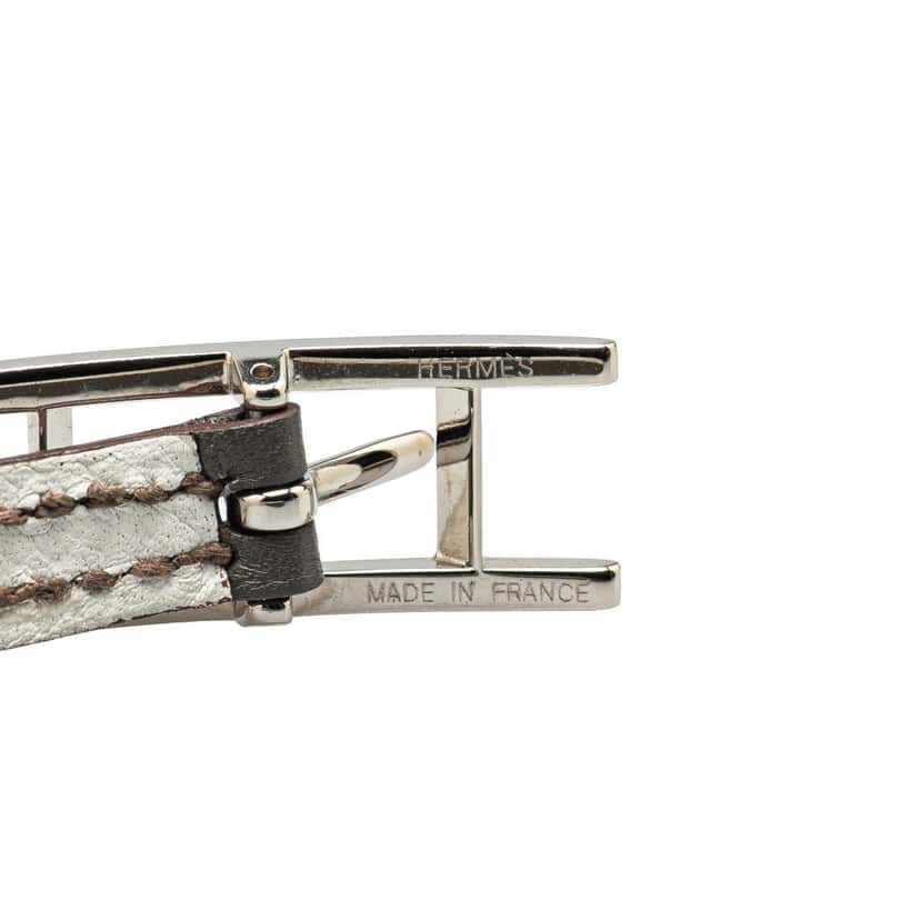 Hermès Epsom Behapi Double Tour Bracelet XS Grey Leather Good condition - Model View