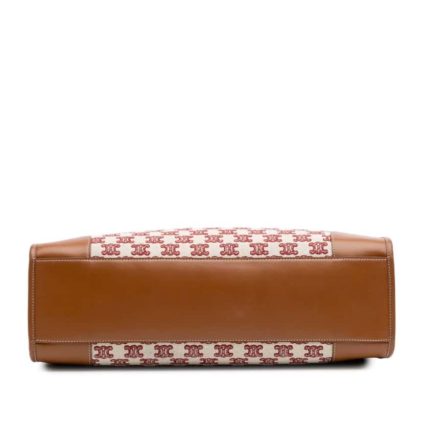 Celine Triomphe Embroidered Canvas Horizontal Cabas Tote Brown Canvas Good condition - Inside View