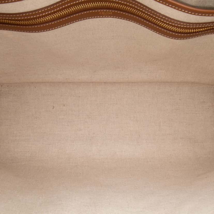 Celine Triomphe Embroidered Canvas Horizontal Cabas Tote Brown Canvas Good condition - Model View