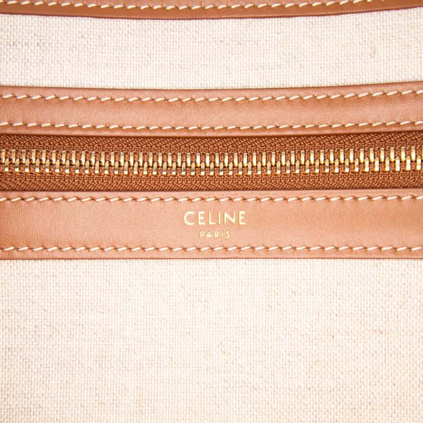 Celine Triomphe Embroidered Canvas Horizontal Cabas Tote Brown Canvas Good condition - Box View