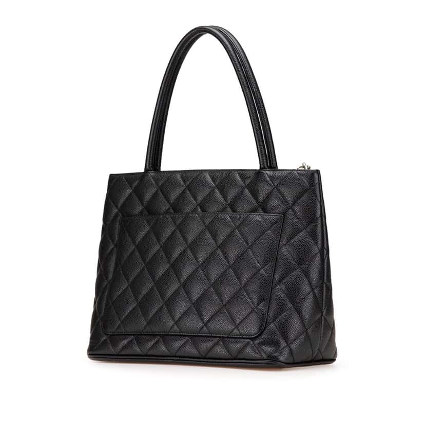 Chanel Caviar Medallion Tote Black Leather Good condition - Back View