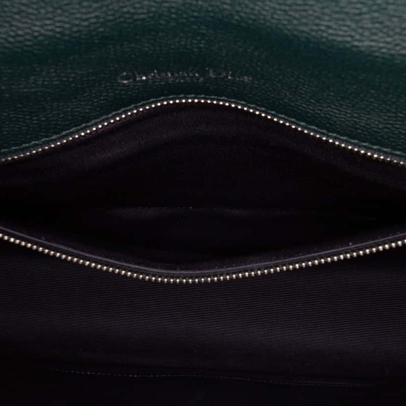 Dior Large Grained Calfskin Diorama Flap Green Leather Good condition - Box View