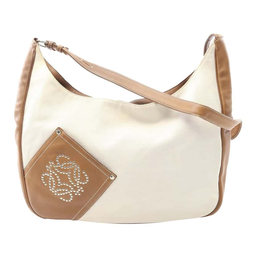 Loewe Anagram Canvas Crossbody White Canvas Good condition - Front View