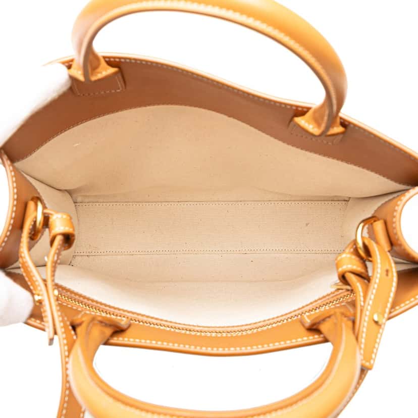 Celine Large Vertical Square Cabas Tote Brown Canvas Good condition - Model View