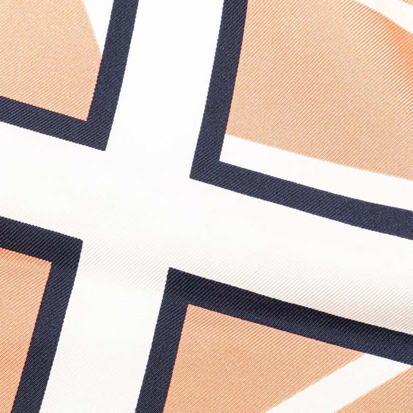 Hermès Quadrige Bayadere Giant Triangle Scarf Blue Silk Good condition - Box View