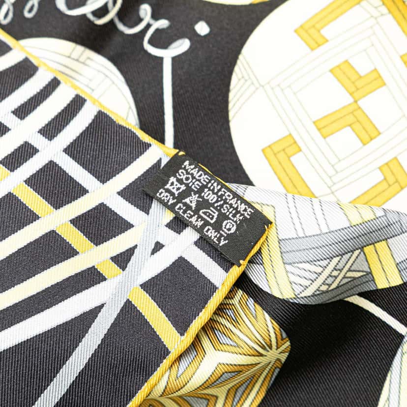 Hermès L'Art du Temari Silk Scarf Yellow Silk Very good condition - Box View