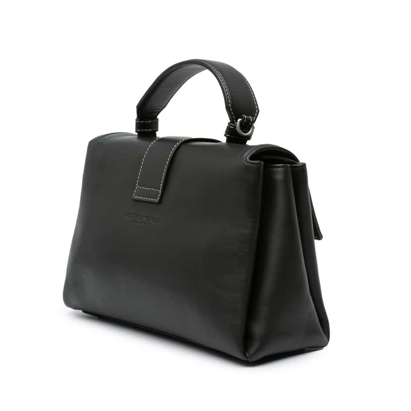 Bottega Veneta Small Nappa Piazza Top Handle Black Leather Good condition - Back View