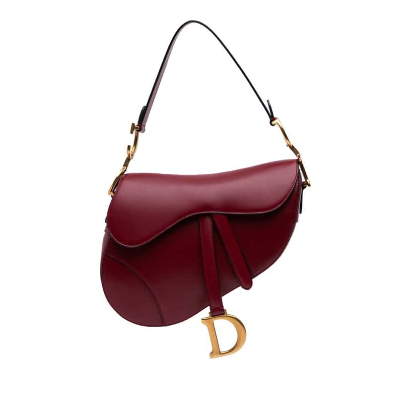 Dior Smooth Calfskin Saddle Bag Red Leather Good condition - Front View